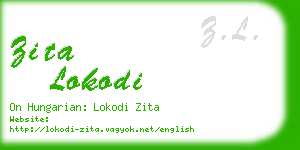 zita lokodi business card